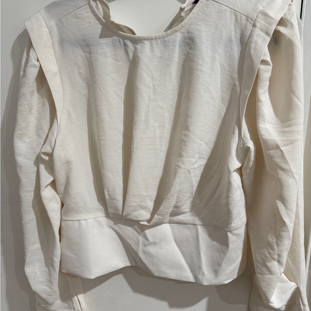 Express Cream Long Sleeve Blouse